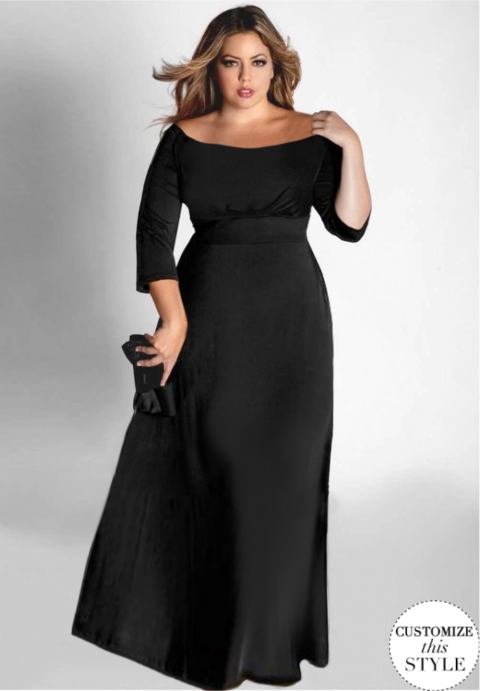 Francesca Plus Size Dress in Black (Made To Order)