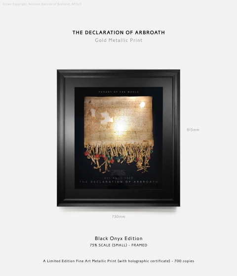 Declaration of Arbroath Black Onyx 75  Scale  Small Edition  Framed