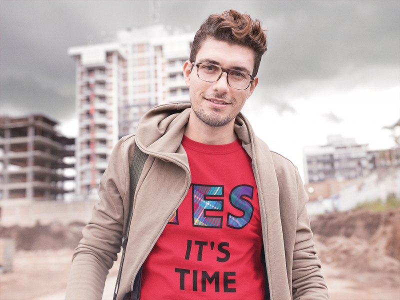 YES-TARTAN-front-tee-mockup-of-a-young-hipster-near-an-urban-scape-a11532