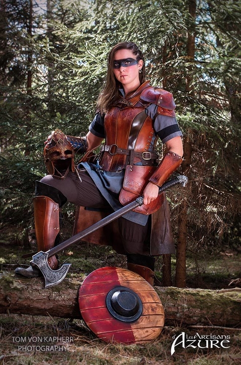 Shieldmaiden armadura vikinga de cuero, artículo multiusos